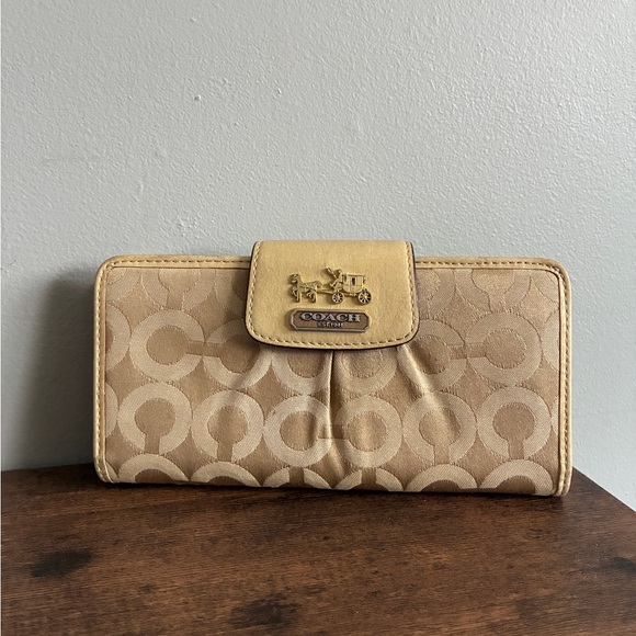 Coach Handbags - Coach Madison Op Art Signature Sateen Wallet